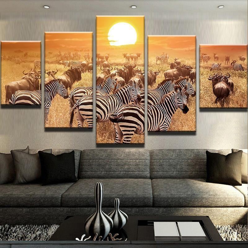 zebra sunset animal leinwandbilder kunstdrucke rahmen