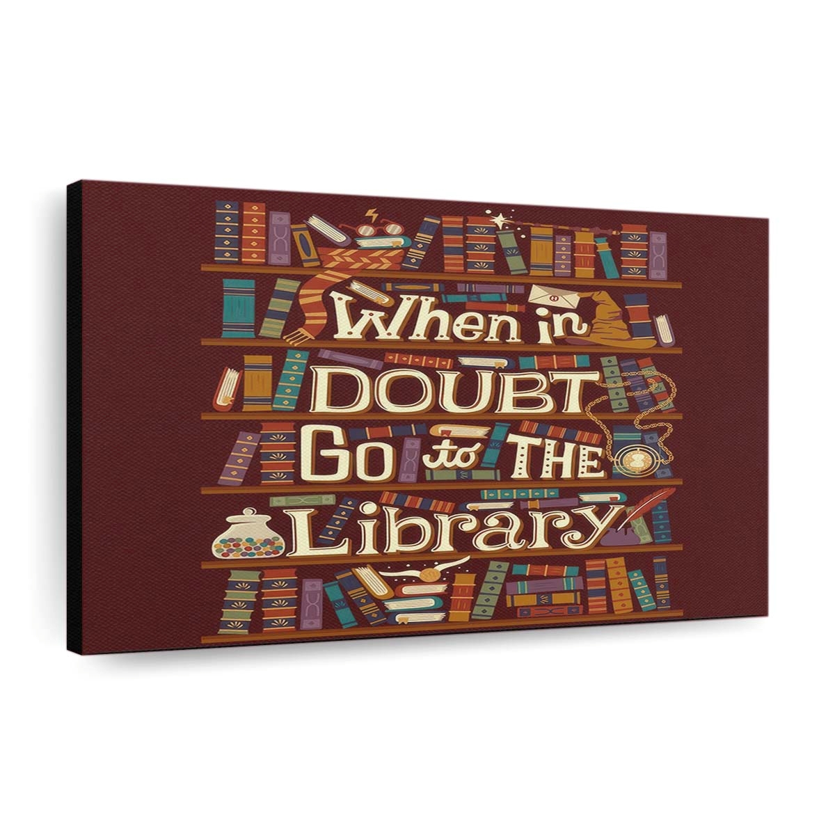 Geh in die Bibliothek Leinwandbilder - Wanddeko go to the library standard v2