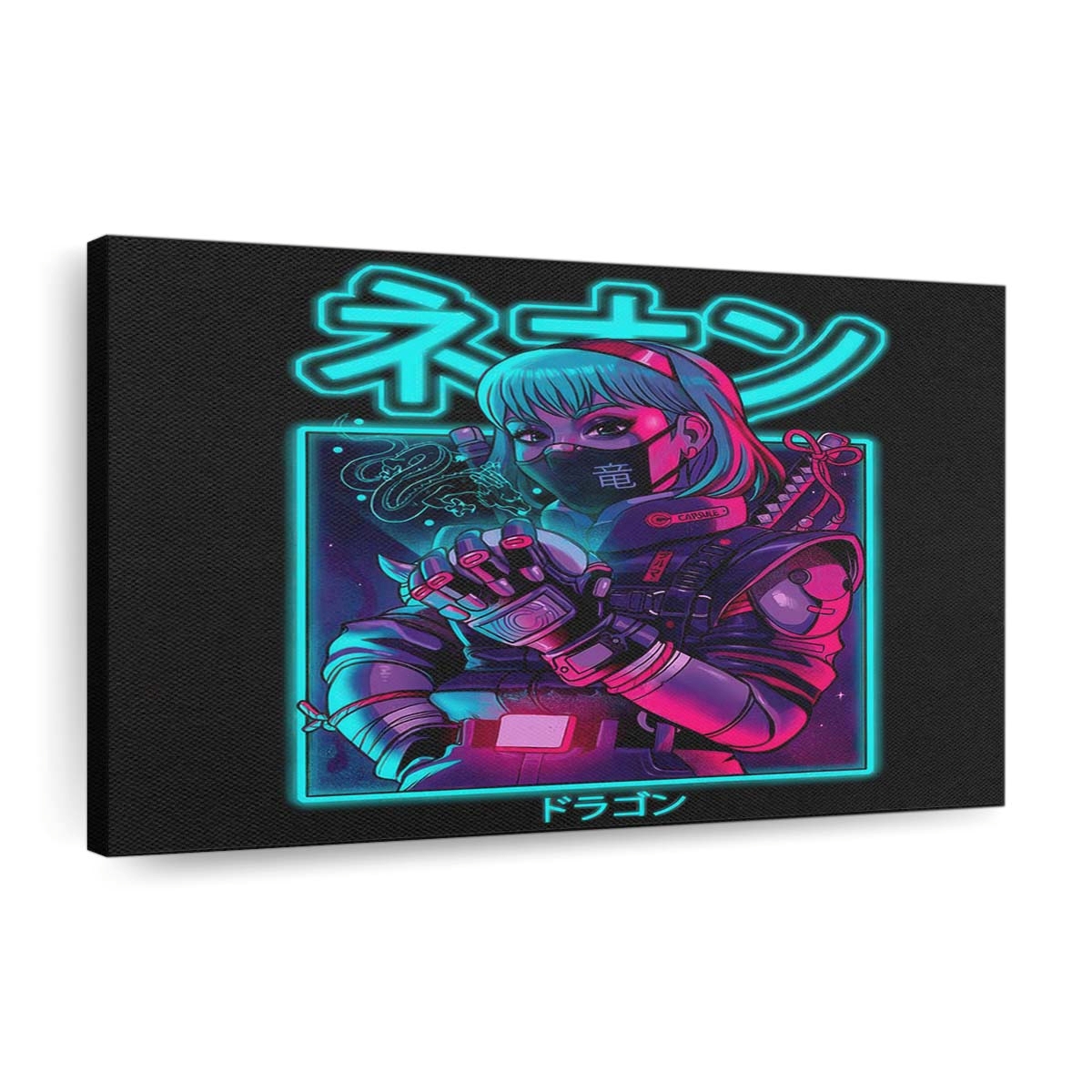 Neon-Drache Leinwandbilder - Wanddeko neon dragon standard v2