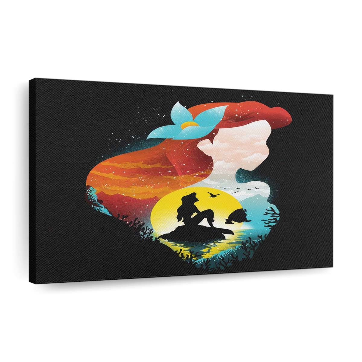 Meeresprinzessin Silhouette Leinwandbilder - Wanddeko sea princess silhouette standard v2