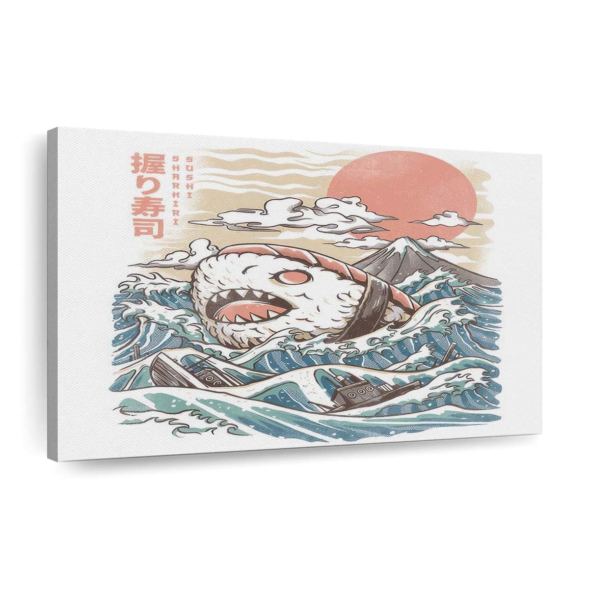 Haifisch-Sushi Leinwandbilder - Wanddeko sharkiri sushi standard v2