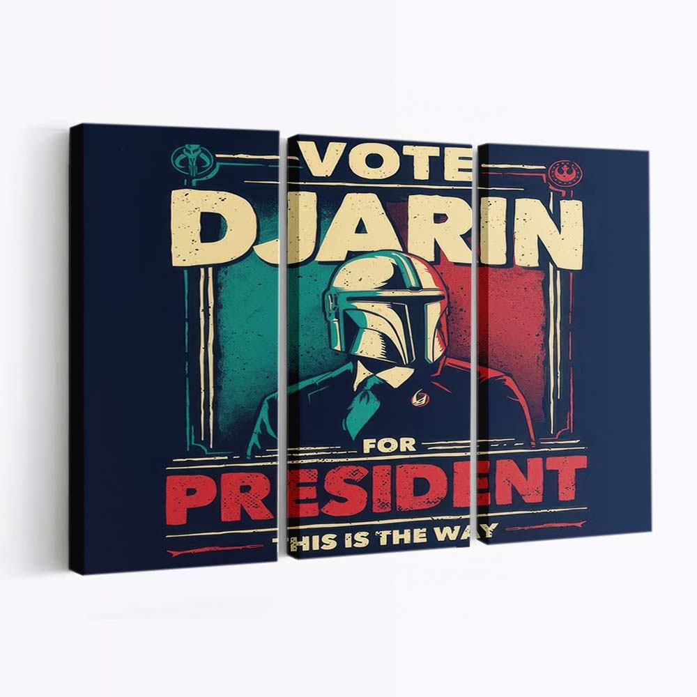 Djarin für Präsident Leinwandbilder - Wanddeko djarin for president standard v2