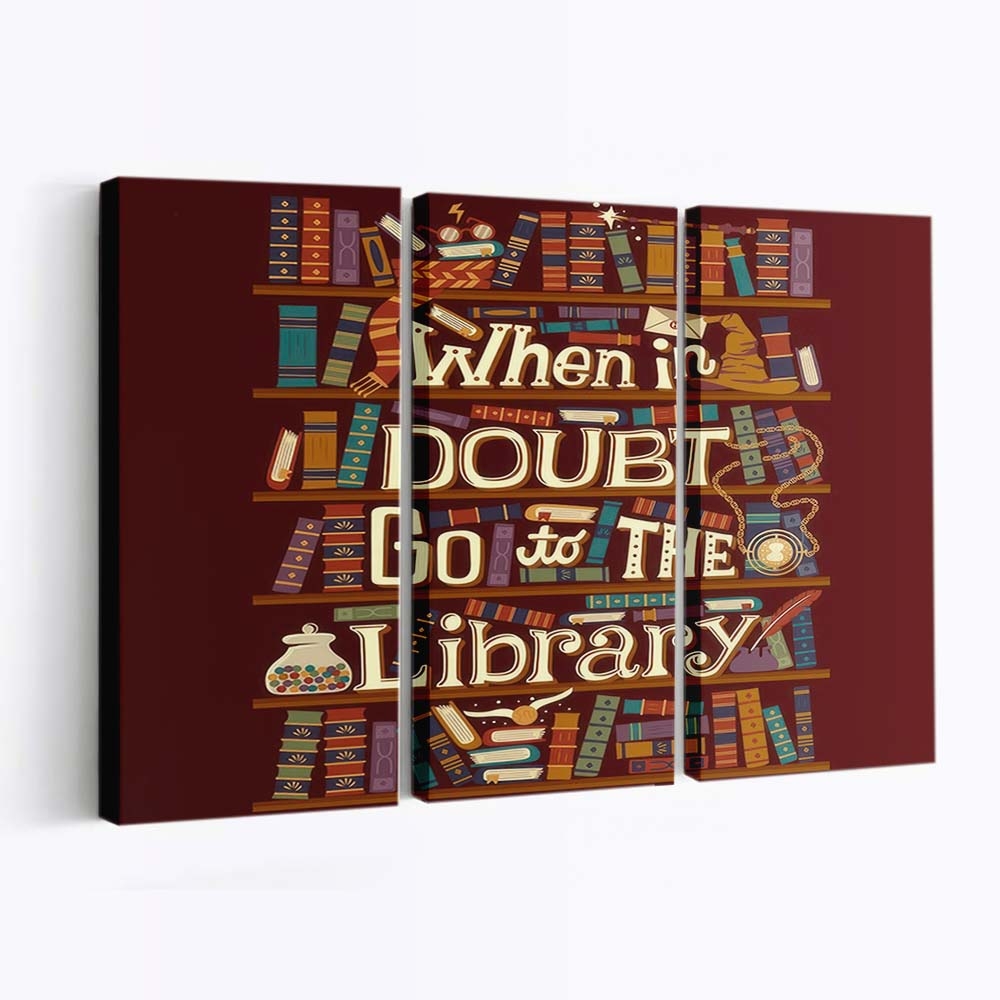 Geh in die Bibliothek Leinwandbilder - Wanddeko go to the library standard v2