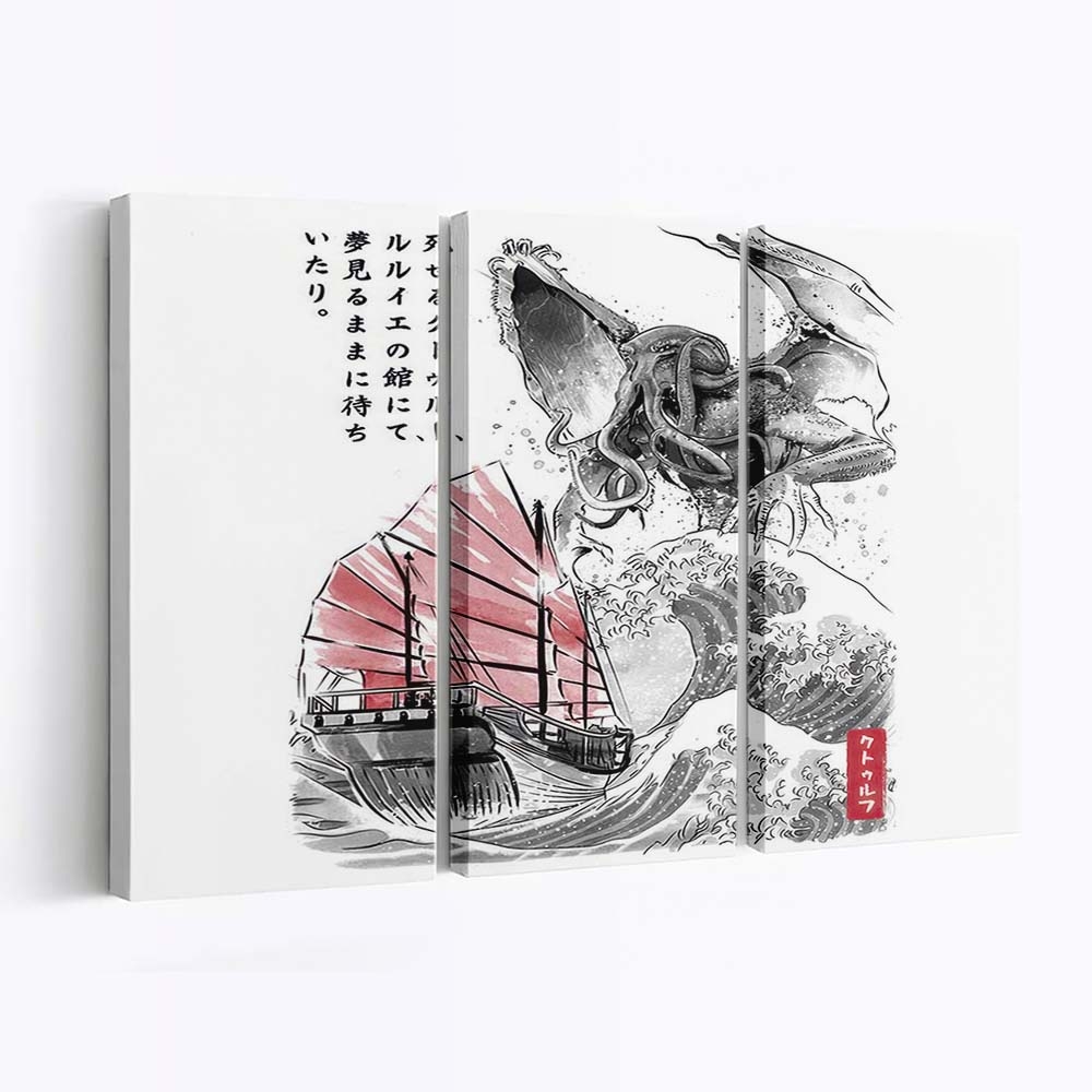 Großer Alter Sumi-e Leinwandbilder - Wanddeko great old one sumi e standard v2