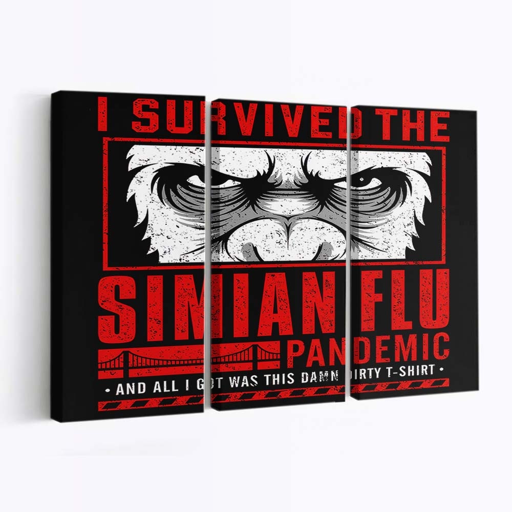 Ich habe die Simianische Grippe überlebt Leinwandbilder - Wanddeko i survived the simian flu standard v2