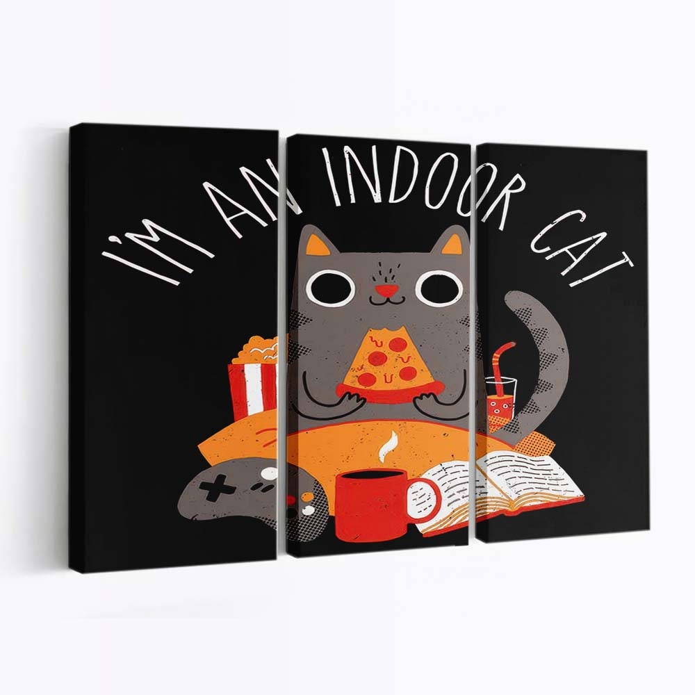 Innen Katze Leinwandbilder - Wanddeko indoor cat standard v2