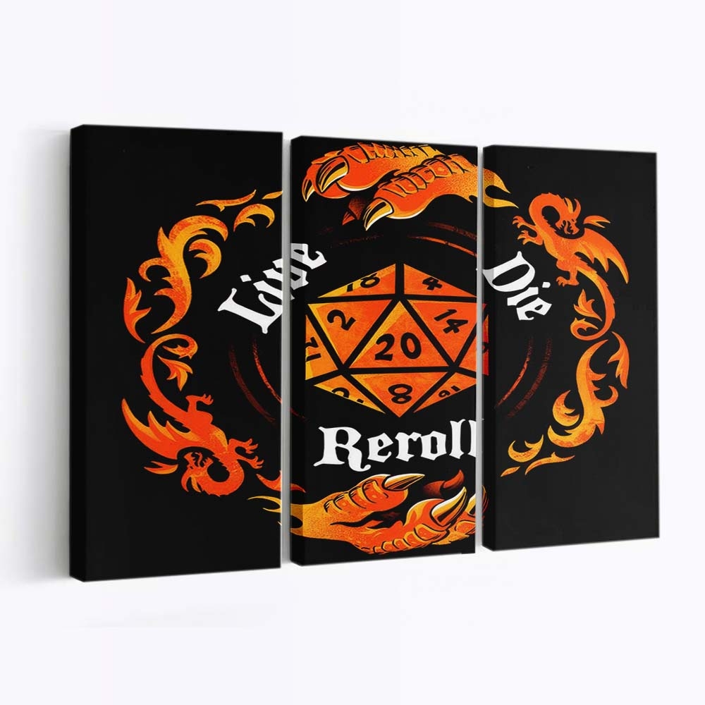 Live Die Reroll Leinwandbilder - Wanddeko live die reroll standard v2