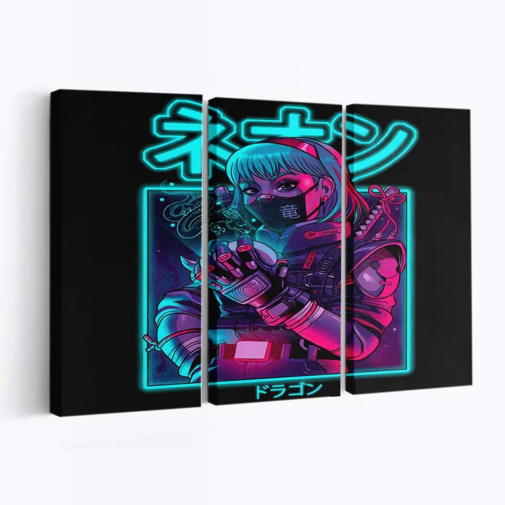 Neon-Drache Leinwandbilder - Wanddeko neon dragon standard v2