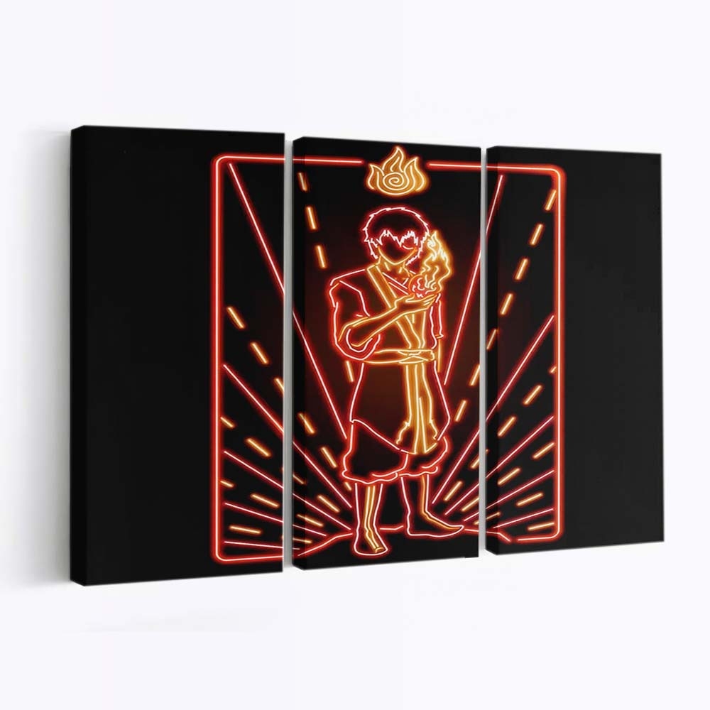 Neon Feuer Leinwandbilder - Wanddeko neon fire standard v2