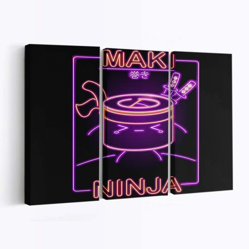 Neon Maki-ninja Leinwandbilder - Wanddeko neon maki ninja standard v2