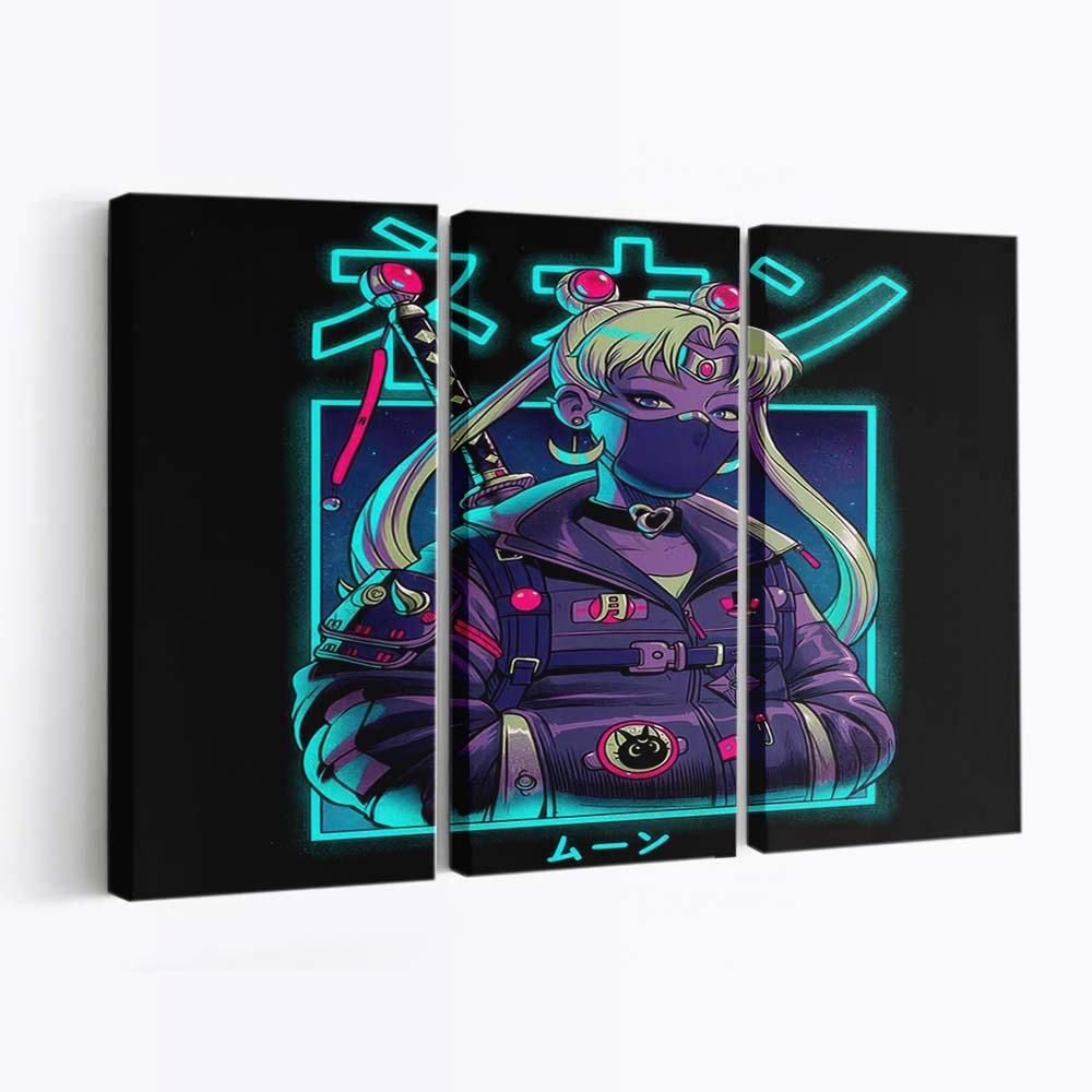 Neon Mond Leinwandbilder - Wanddeko neon moon standard v2