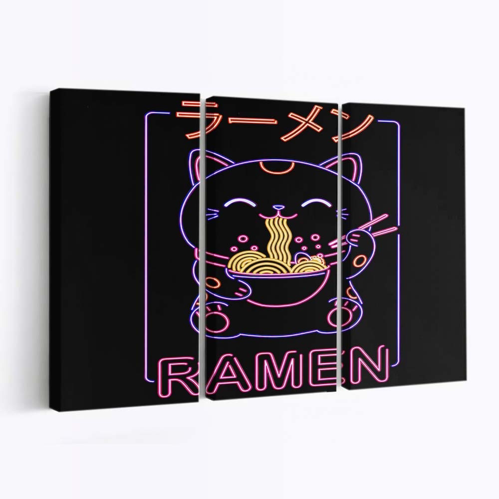 Neon Neko Ramen Leinwandbilder - Wanddeko neon neko ramen standard v2