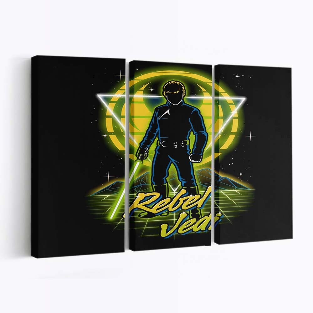 Retro-Rebellen-Jedi Leinwandbilder - Wanddeko retro rebel jedi standard v2