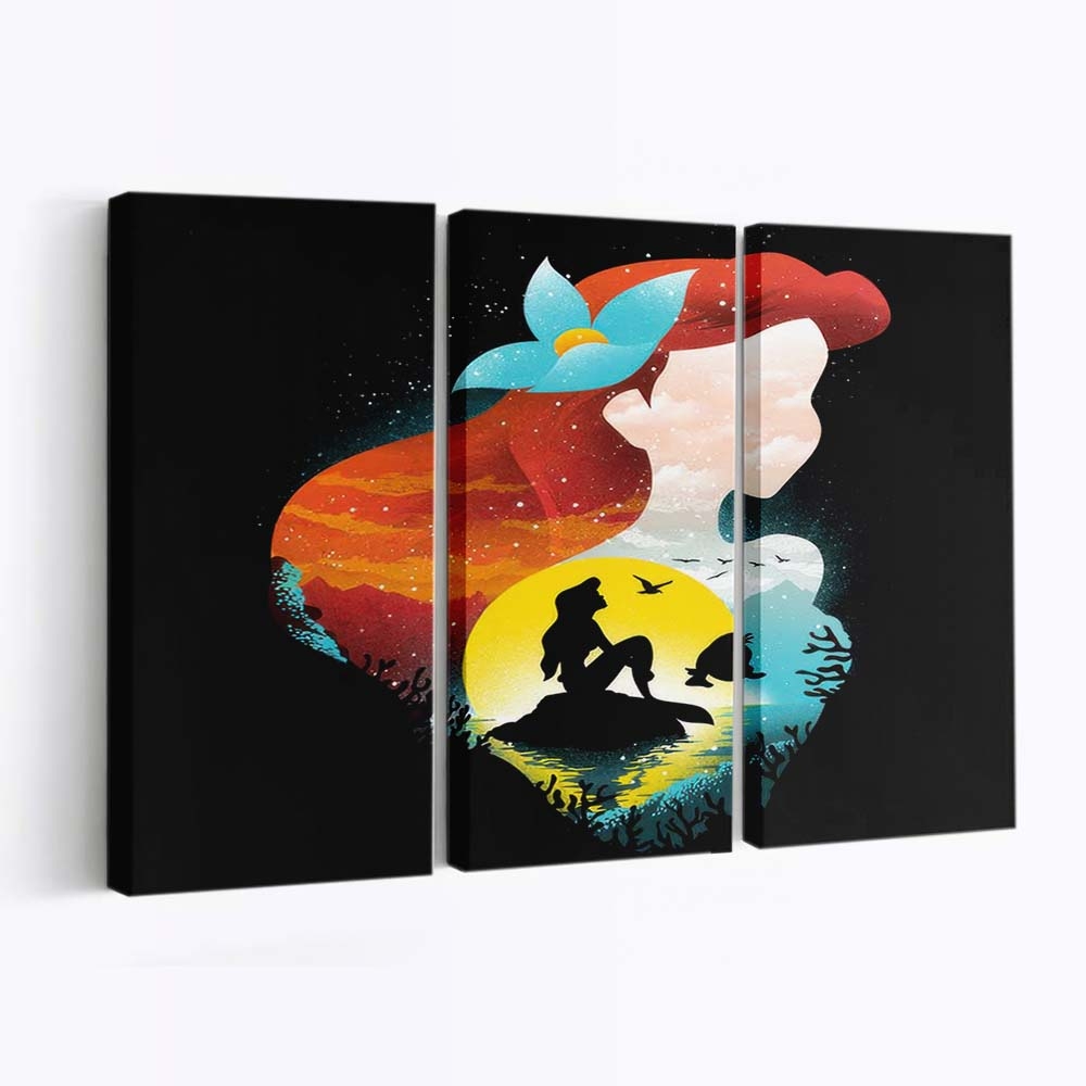 Meeresprinzessin Silhouette Leinwandbilder - Wanddeko sea princess silhouette standard v2