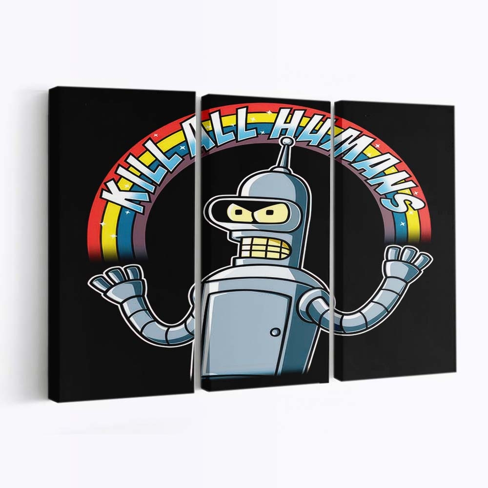 Glänzender Metall-Roboter Leinwandbilder - Wanddeko shiny metal robot standard v2