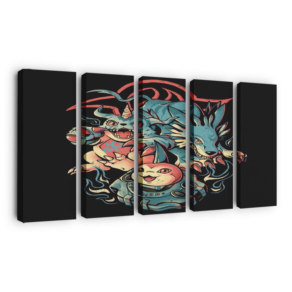 Digitaler Wolf Evolution Leinwandbilder - Wanddeko digital wolf evolution standard v2