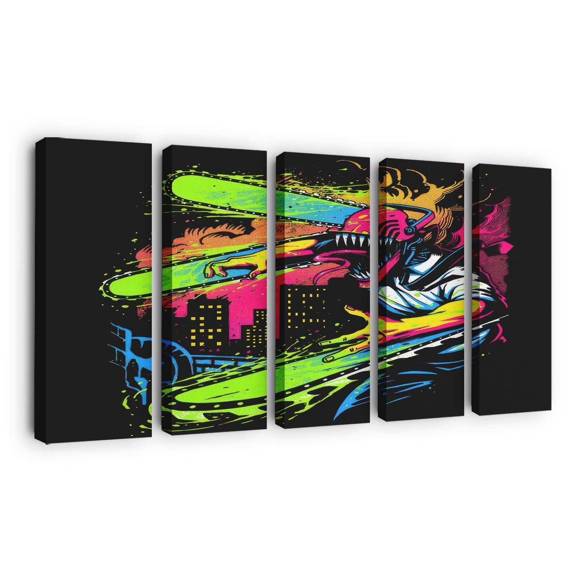 Neon Kettensäge Leinwandbilder - Wanddeko neon chainsaw standard v2