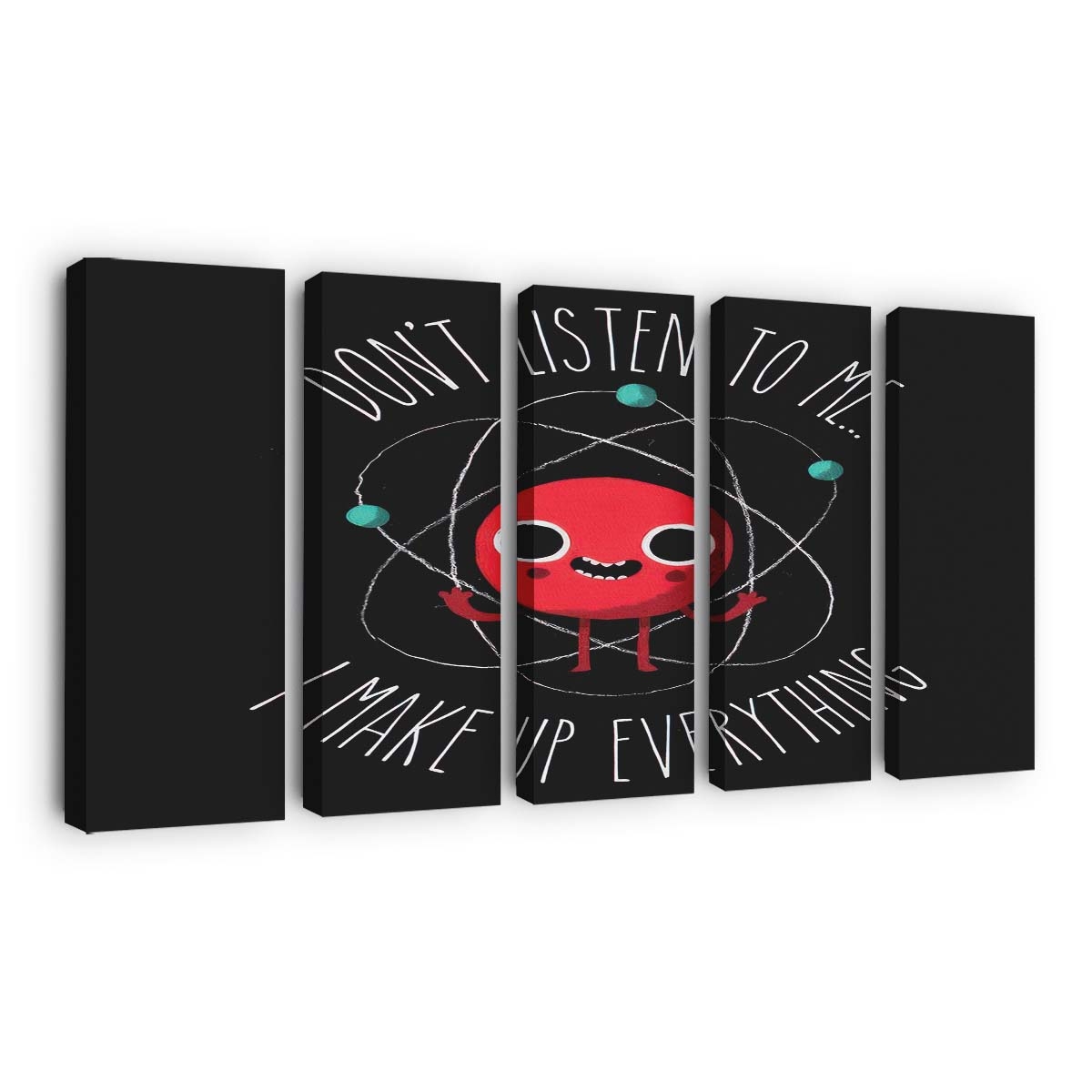 Traue niemals einem Atom Leinwandbilder - Wanddeko never trust an atom standard v2