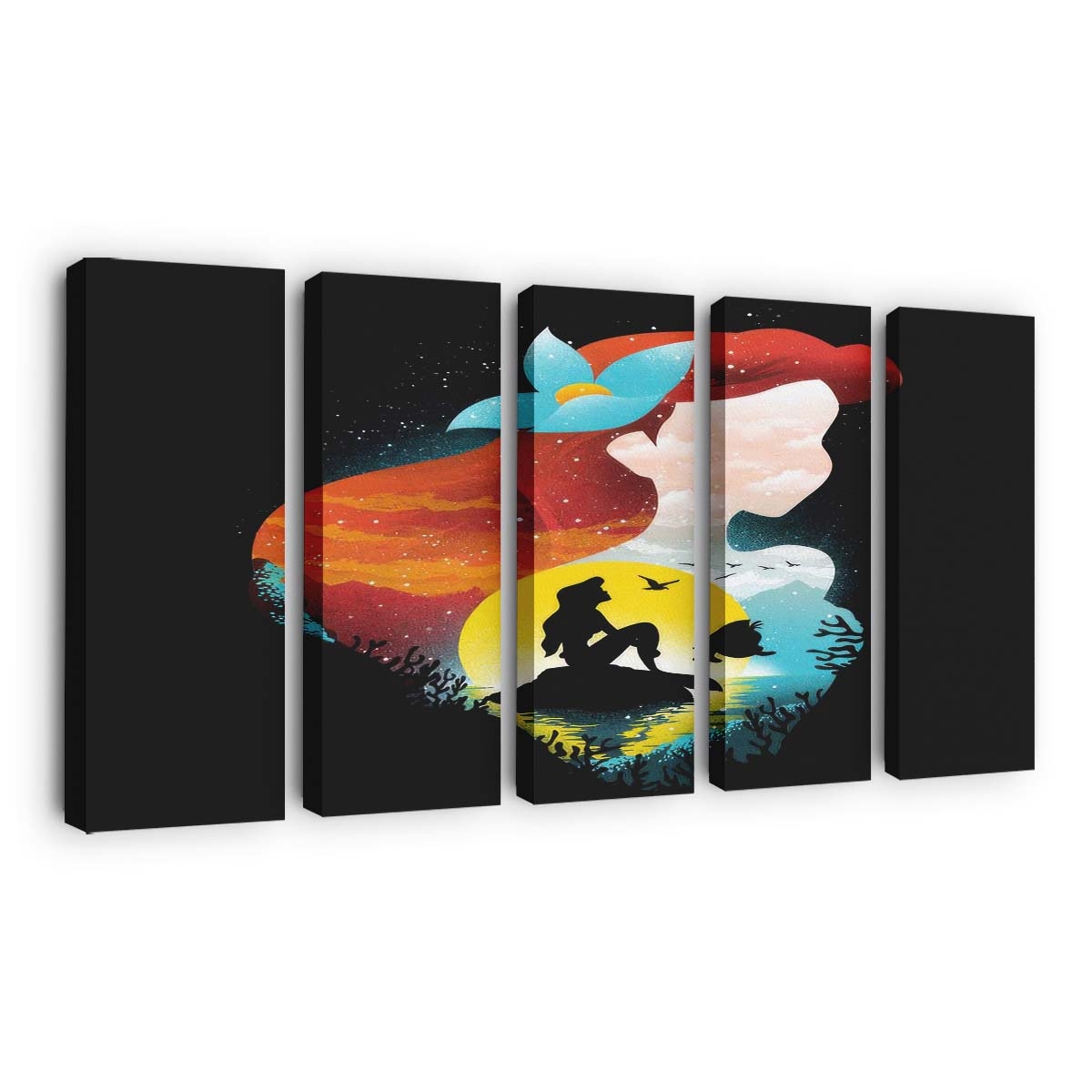 Meeresprinzessin Silhouette Leinwandbilder - Wanddeko sea princess silhouette standard v2