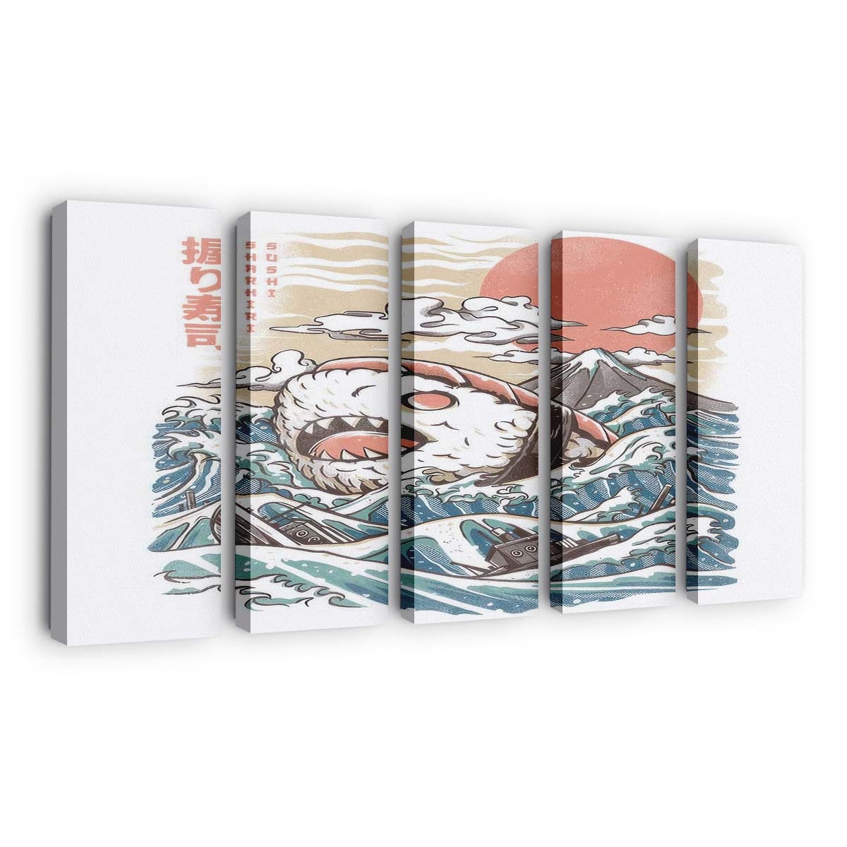 Haifisch-Sushi Leinwandbilder - Wanddeko sharkiri sushi standard v2