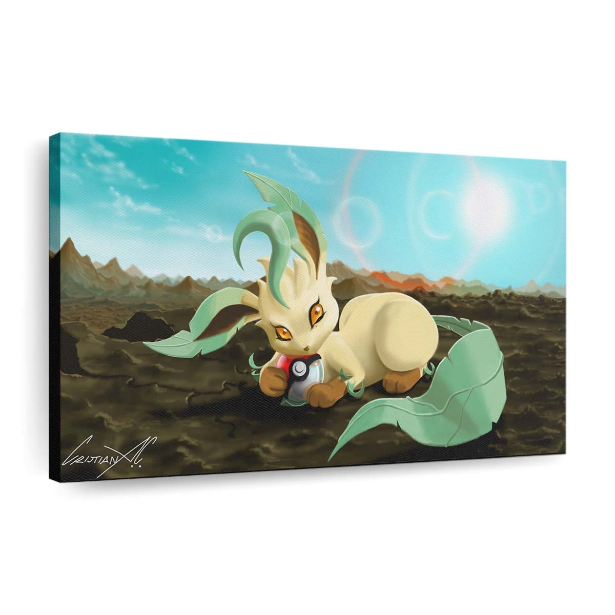 illustrationpok monscreenshotleafeoncomputer wallpaper