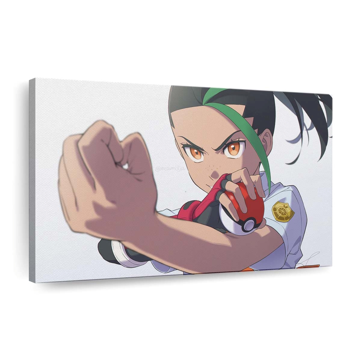 pokemon scarlet violetsimple backgroundpoke ballnemona pok monorange eyes