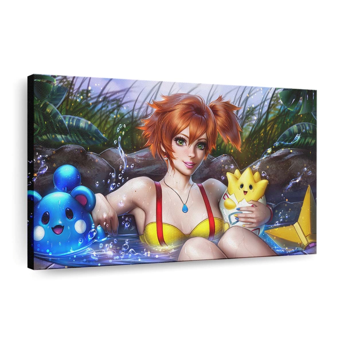 pokemonmistyredheadgreen eyesthighswomen