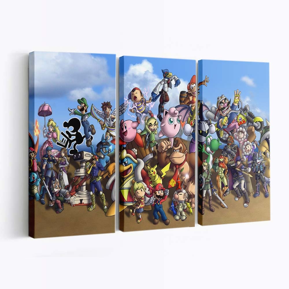 Aran Pokemon Bros Link Mario Leinwandbilder – Wandbilder 1920x1080
