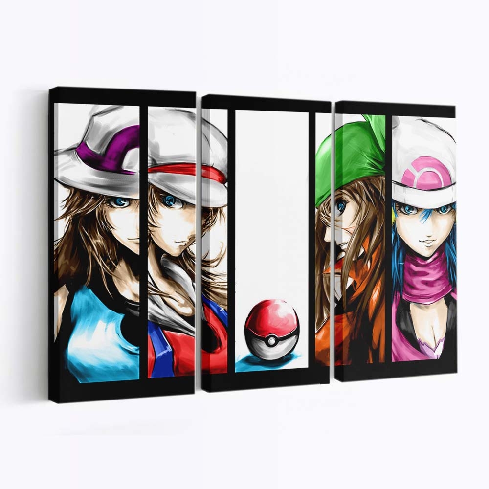 Anime Cartoon Pokemon Anime Girls Collage Leinwandbilder – Wandbilder illustrationanimecartoonpok monanime girlscollage