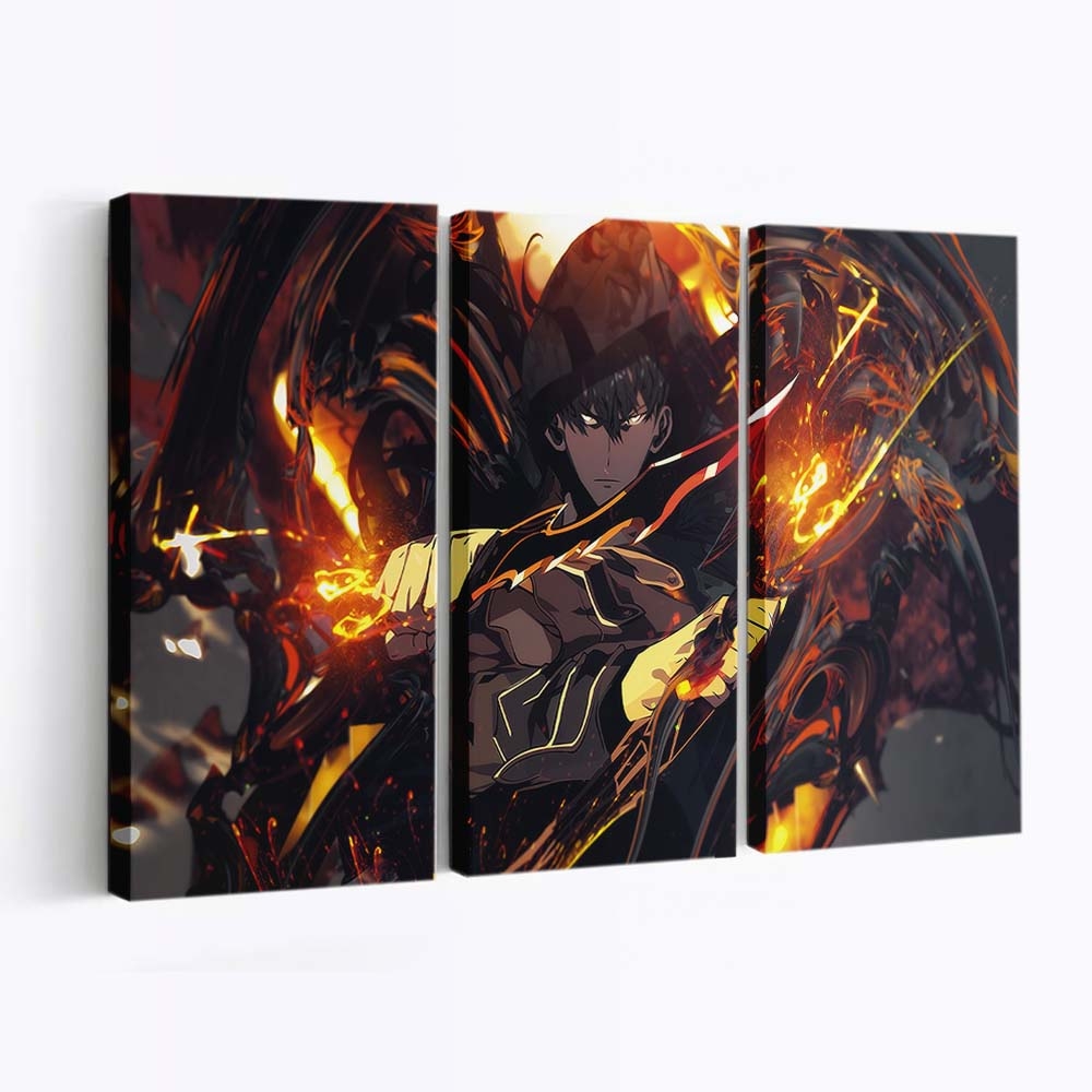 Epic Sung Jin Woo Solo - Anime Leinwandbild - Wanddeko epic sung jin woo 4k ultra hd solo