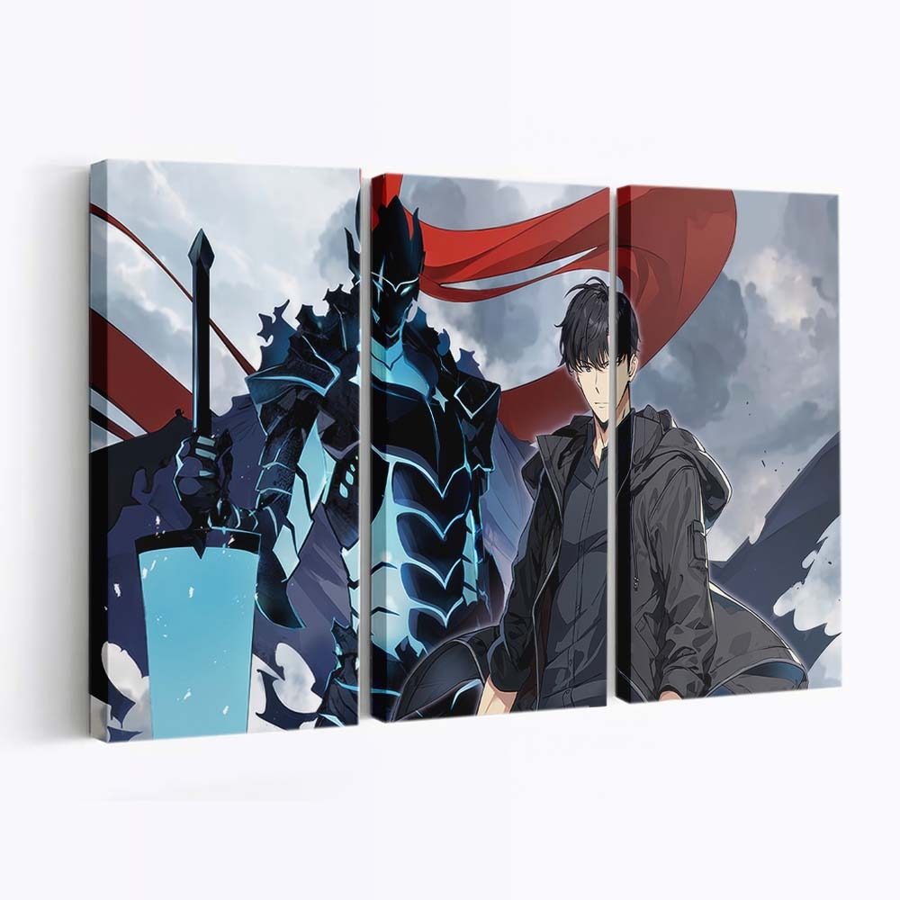 Solo Leveling Jinwoo Igris Shadow 257 - Anime Leinwandbild - Wanddeko solo leveling jinwoo igris shadow 257@5@e