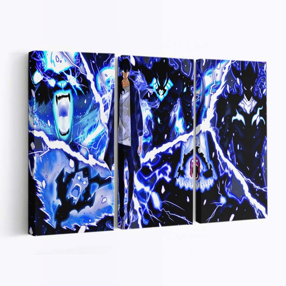 Solo Leveling Sung Jin Woo Shadow Summons 24 - Anime Leinwandbild - Wanddeko solo leveling sung jin woo shadow summons 204@5@d