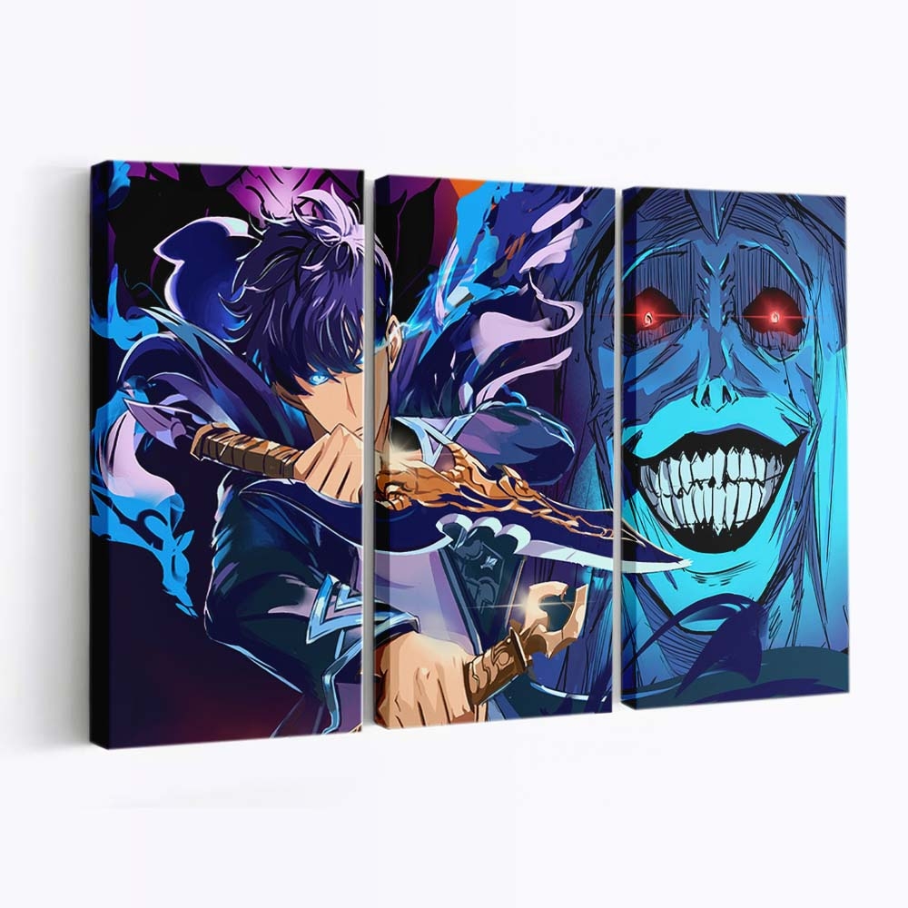 Solo Leveling Sung Jin Woo Statue Of God 166 - Anime Leinwandbild - Wanddeko solo leveling sung jin woo statue of god 166@5@d