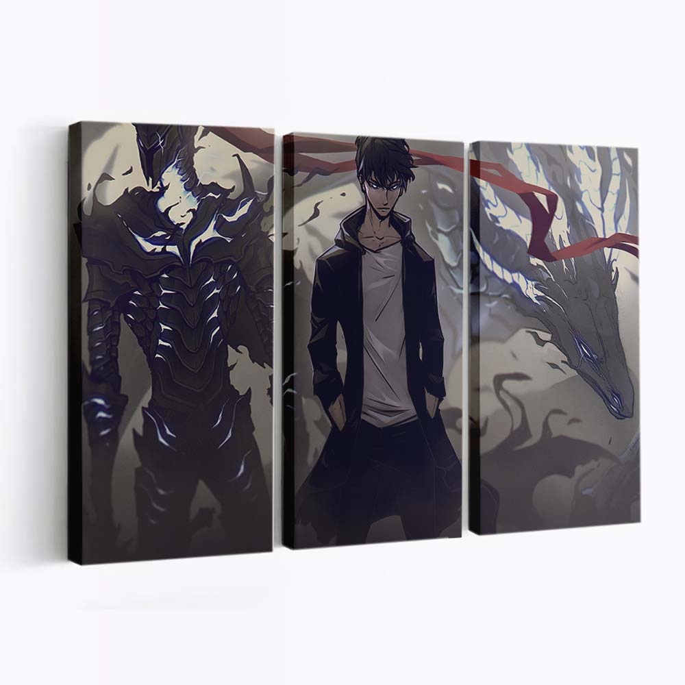 Solo Leveling Sung Jinwoo Shadows Art 522 - Anime Leinwandbild - Wanddeko solo leveling sung jinwoo shadows art 522@0@e