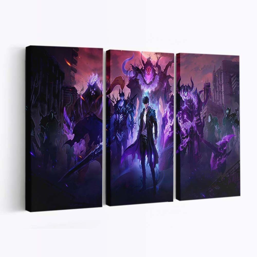 Sung Jinwoo Shadow Summon Solo Leveling Arise 243 - Anime Leinwandbild - Wanddeko sung jinwoo shadow summon solo leveling arise 243@5@b