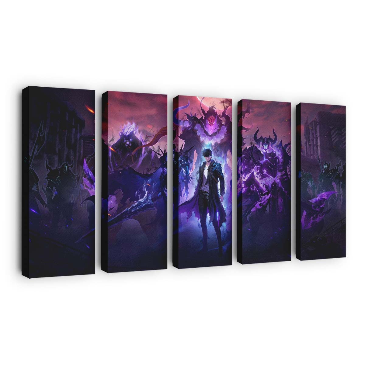 Sung Jinwoo Shadow Summon Solo Leveling Arise 243 - Anime Leinwandbild - Wanddeko sung jinwoo shadow summon solo leveling arise 243@5@b