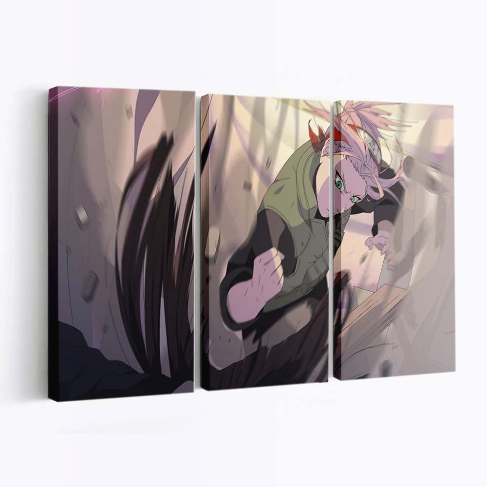 Anime Girls Fighting Green Eyes Haruno Sakura Kunoichi - Anime Wandbild - Leinwandbild 1920x1080 pxanime girlsfightinggreen eyesharuno sakurakunoichi