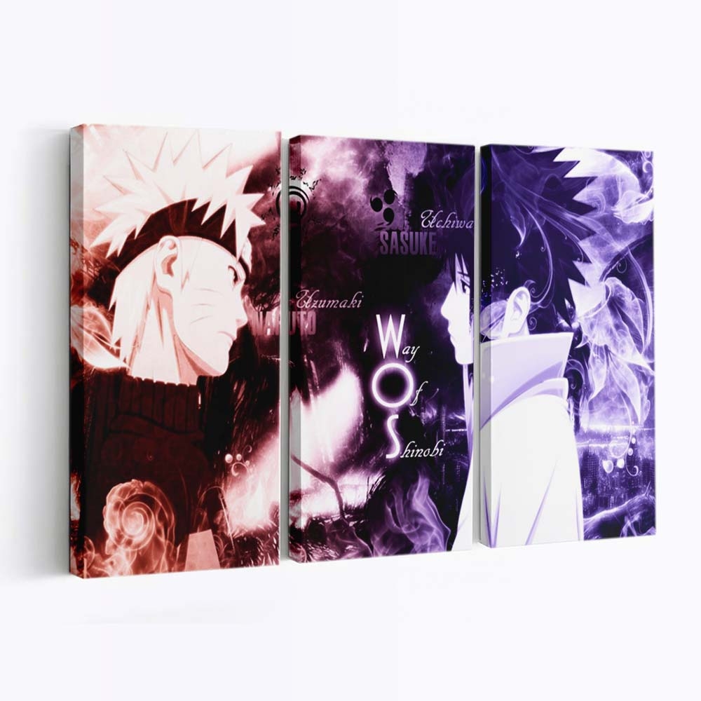 Naruto Shippuuden Uzumaki Naruto Uchiha Sasuke - Anime Wandbild - Leinwandbild 1920x1080 pxnaruto shippuudenuzumaki narutouchiha sasuke