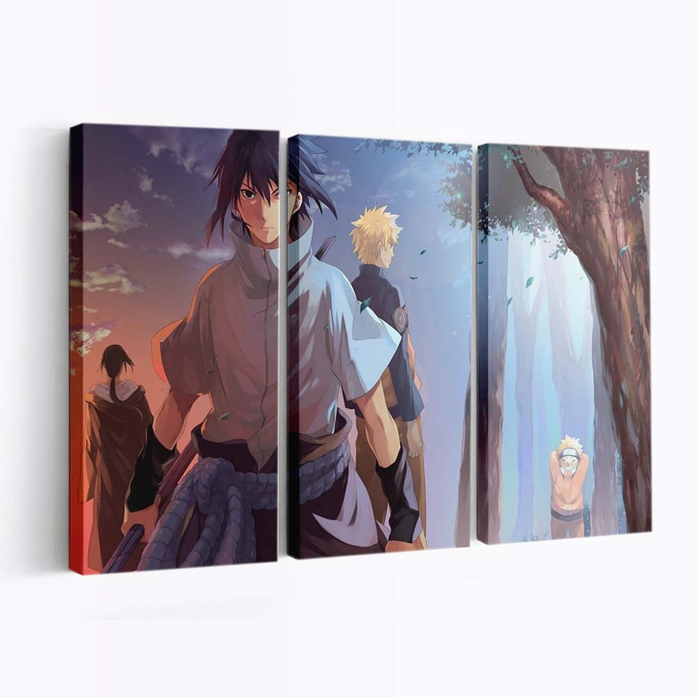 Naruto Shippuuden Uchiha Itachi Uchiha Sasuke Forest Uzumaki Naruto - Anime Wandbild - Leinwandbild 1920x1200 pxnaruto shippuudenuchiha itachiuchiha sasukeforestuzumaki naruto