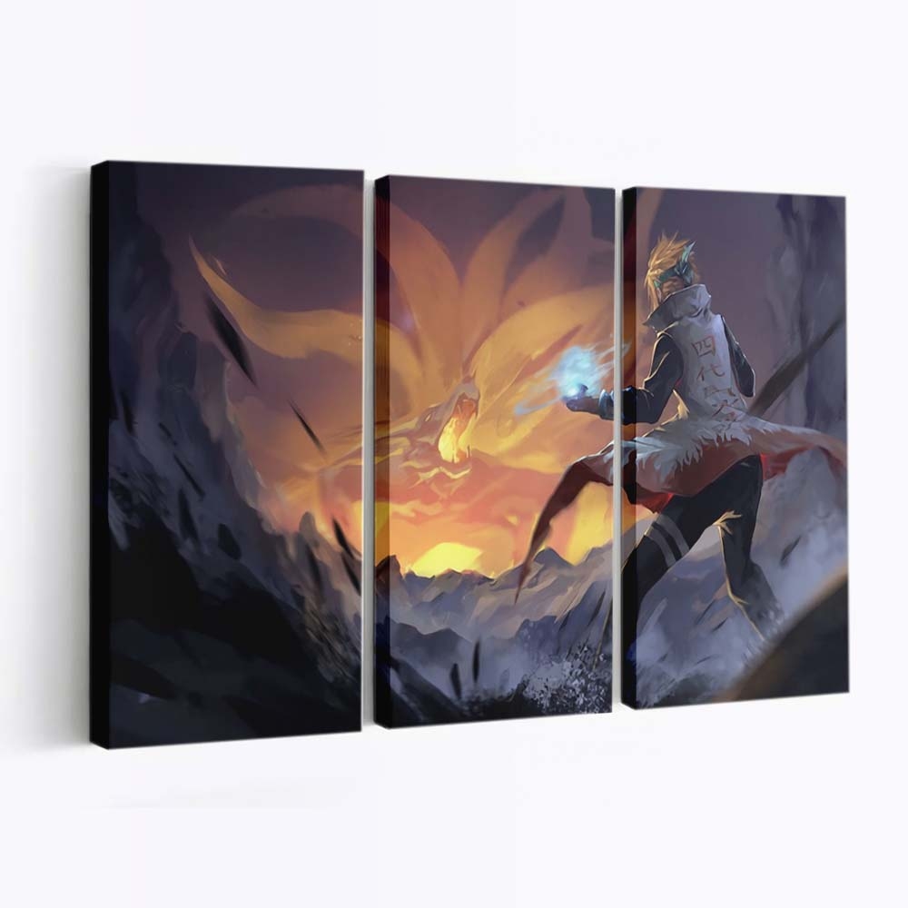 Anime Boys Naruto Anime Namikaze Minato Kurama Digital Digital Art - Anime Wandbild - Leinwandbild anime boysnaruto animenamikaze minatokuramadigitaldigital art