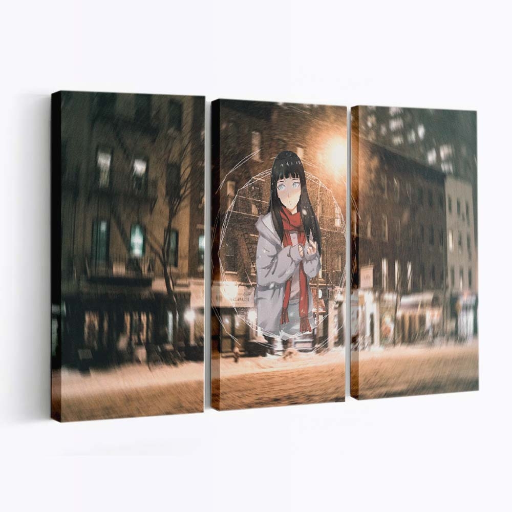 Anime Girls Hinata Hyuuga Naruto Anime Picture In Picture Snow - Anime Wandbild - Leinwandbild anime girlshinata hyuuganaruto animeanimepicture in picturesnow