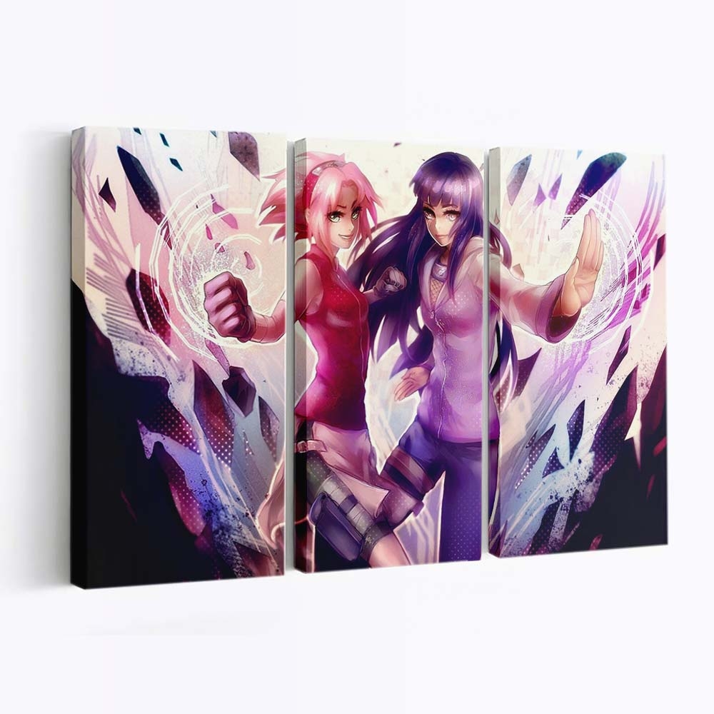 Anime Girls Naruto Shippuuden Haruno Sakura Hyuuga Hinata Kunoichi - Anime Wandbild - Leinwandbild animeanime girlsnaruto shippuudenharuno sakurahyuuga hinatakunoichi