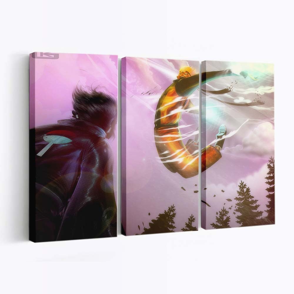 Anime Art Man Naruto Color Flower - Anime Wandbild - Leinwandbild animeartmannarutocolorflower