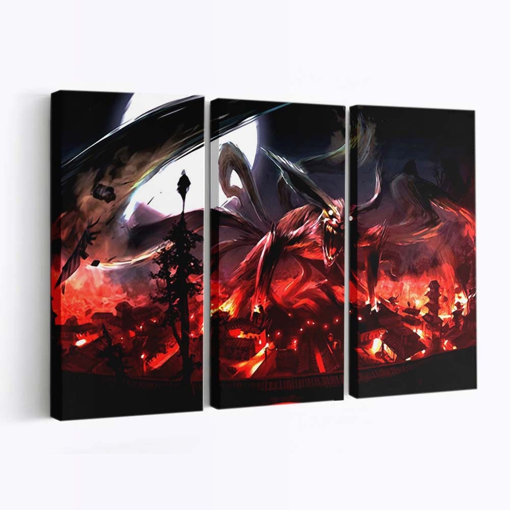 Anime Fire Naruto Shippuuden Creature Kyuubi Flame - Anime Wandbild - Leinwandbild animefirenaruto shippuudencreaturekyuubiflame