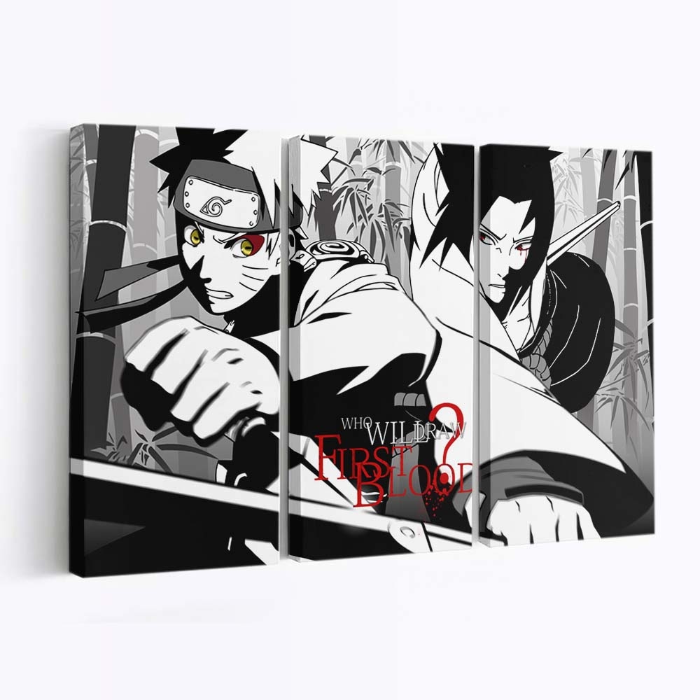 Anime Battle Cartoon Guys Posture - Anime Wandbild - Leinwandbild animeillustrationbattlecartoonguysposture