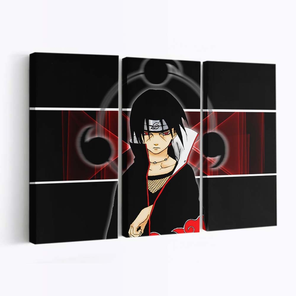 Anime Cartoon Naruto Shippuuden Sharingan Akatsuki - Anime Wandbild - Leinwandbild animeillustrationcartoonnaruto shippuudensharinganakatsuki