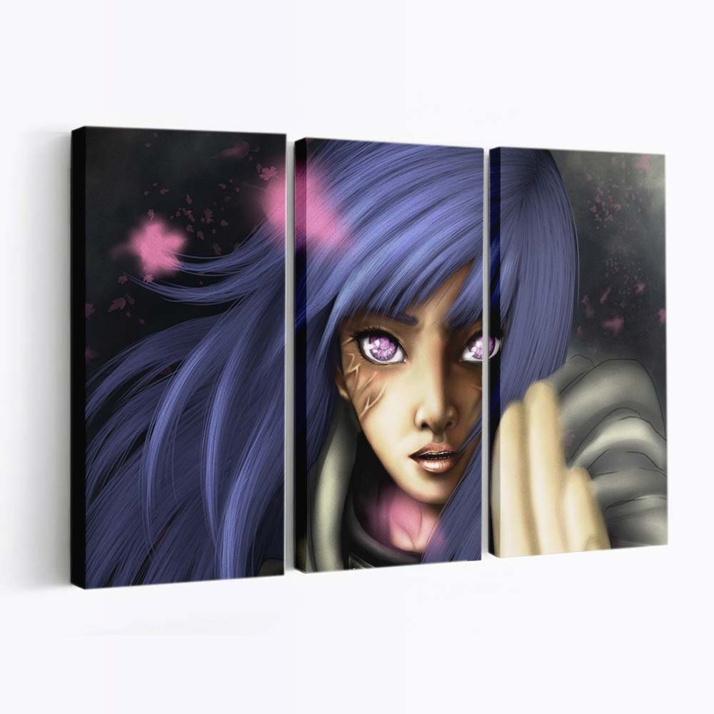 Anime Manga Black Hair Fantasy Girl Anime Girls Blue - Anime Wandbild - Leinwandbild animemangablack hairfantasy girlanime girlsblue