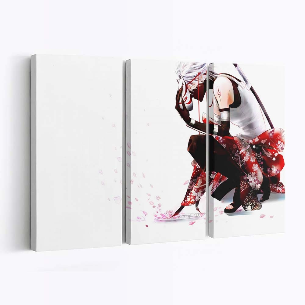 Anime Manga Cartoon Hatake Kakashi Sports Mask - Anime Wandbild - Leinwandbild animemangacartoonhatake kakashisportsmask