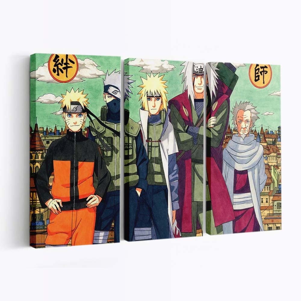 Anime Manga Cartoon Naruto Shippuuden Uzumaki Naruto Hatake Kakashi - Anime Wandbild - Leinwandbild animemangacartoonnaruto shippuudenuzumaki narutohatake kakashi