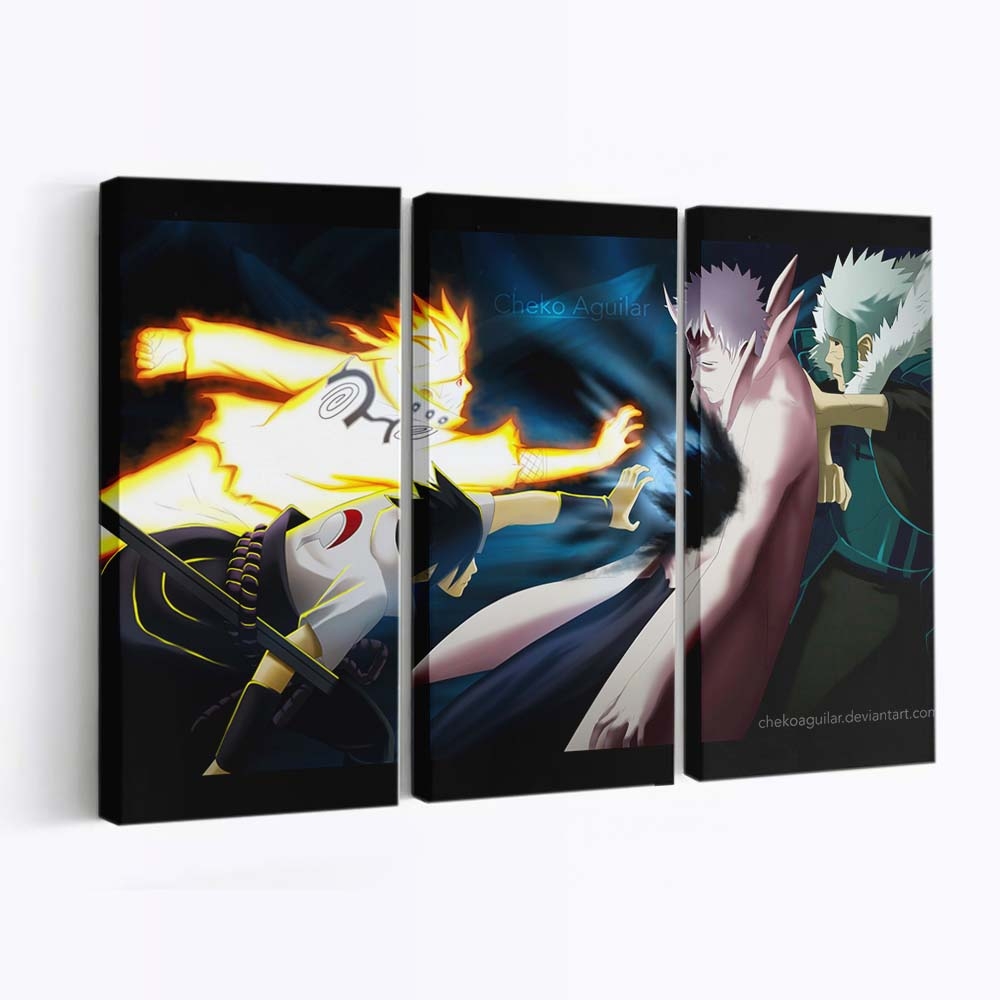 Anime Manga Cartoon Naruto Shippuuden Uzumaki Naruto Uchiha Sasuke - Anime Wandbild - Leinwandbild animemangacartoonnaruto shippuudenuzumaki narutouchiha sasuke